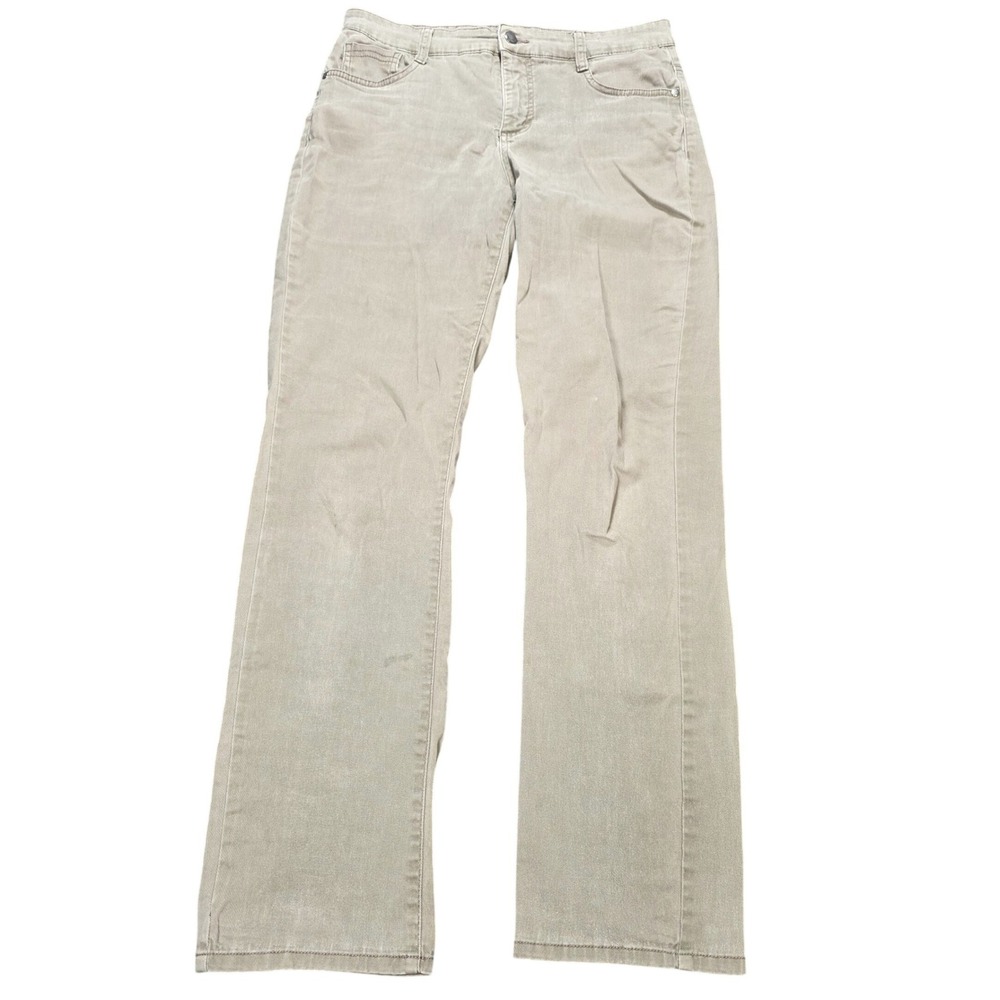 Bandolino Amy Straight Jeans Women's Size 6 Khaki Green Mid Rise Cotton Stretch